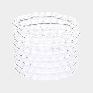 Clear Lucite 8 Piece Stacked Stretch Bracelets Statement Jewelry Accessories